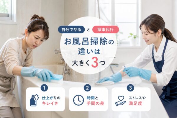 自分でやるお風呂掃除とプロの家事代行（水回りリセット）の3つの違い